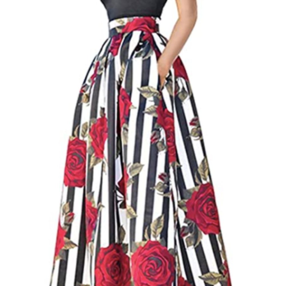 Statement maxi skirt in floral